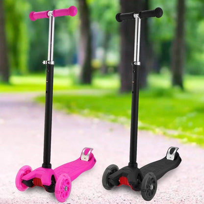 3-Wheeled LEDs Kick Scooter for Kids Flashing Scooter Adjustable Height