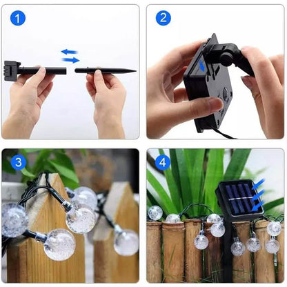 30 LED Solar String Ball Lights Outdoor Waterproof  Garden Decor