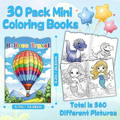 30-Pack: Children's Mini Coloring Book Set