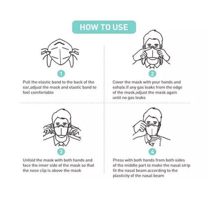 30-Pack: KN95 Face Masks with Multi Layer Breathable Fabric and Elastic Ear Loops