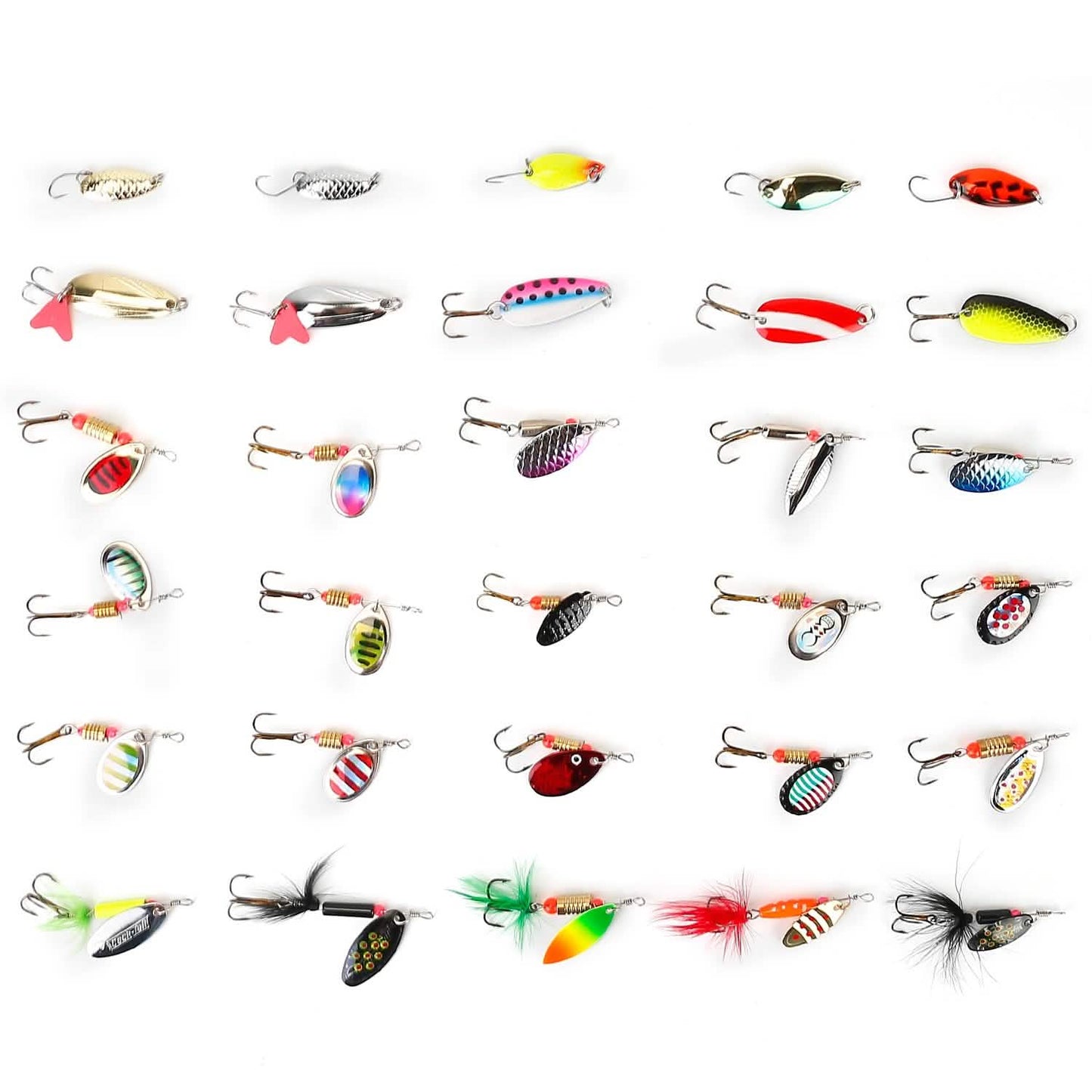30-Piece: Fishing Metal Spoon Lures Kit