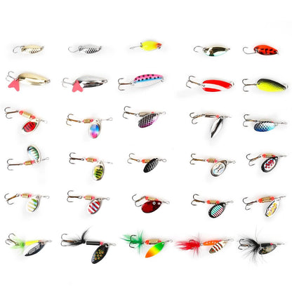 30-Piece: Fishing Metal Spoon Lures Kit