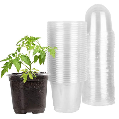 30-Pieces: Plant Nursery Pots PET Flower Seed Starting Pots Container with Dome Drainage Holes