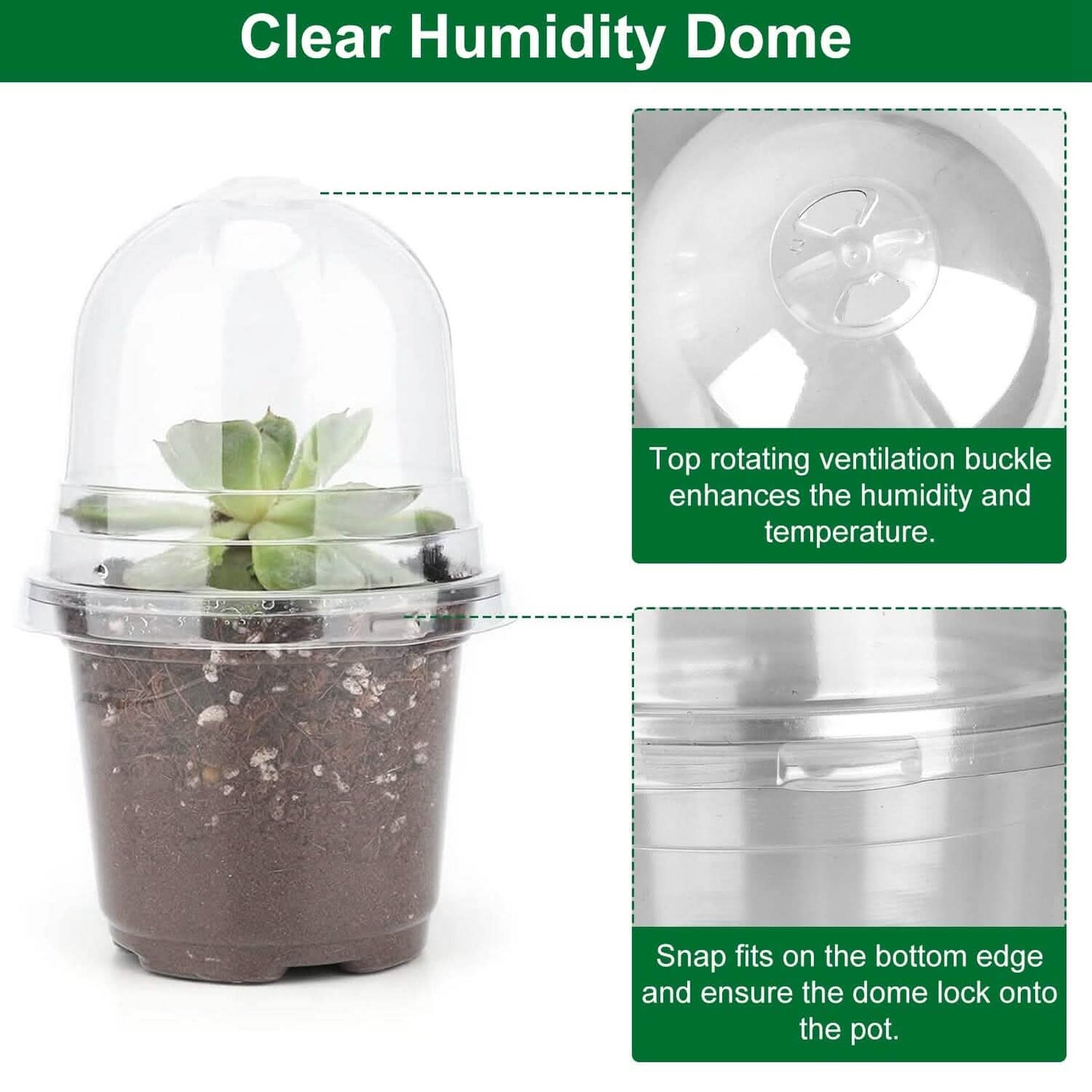 30-Pieces: Plant Nursery Pots PET Flower Seed Starting Pots Container with Dome Drainage Holes