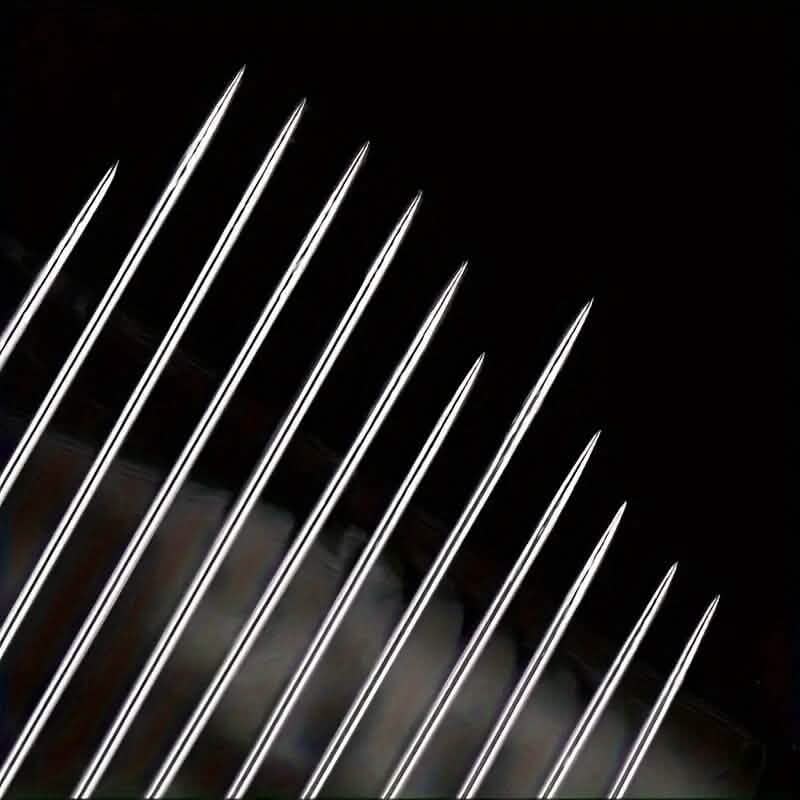 30-Pieces: Self-Threading Random Sizes Needles with Wooden Storage Tube