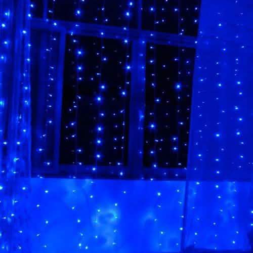 300 LED Blue Fairy String Light Curtain Light with Controller