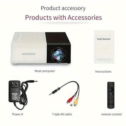 3000+ Lumens HD Mini Projector with Remote