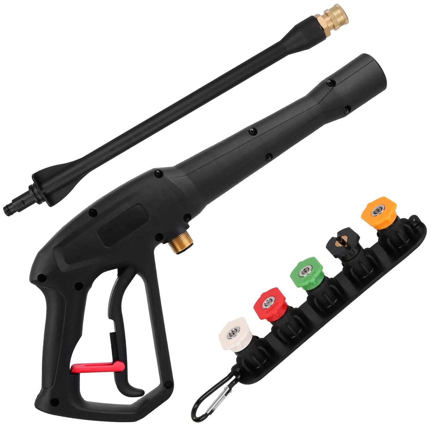 3000PSI Pressure Washer Gun Car Foam Sprayer with Jet Wand 5 Nozzle Tips M22-14 Connector