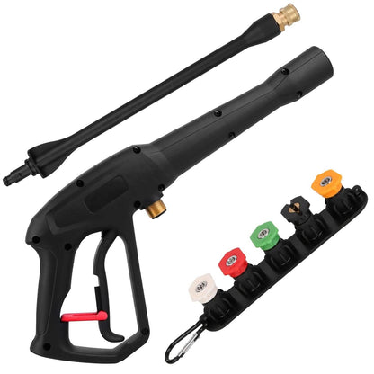 3000PSI Pressure Washer Gun Car Foam Sprayer with Jet Wand 5 Nozzle Tips M22-14 Connector