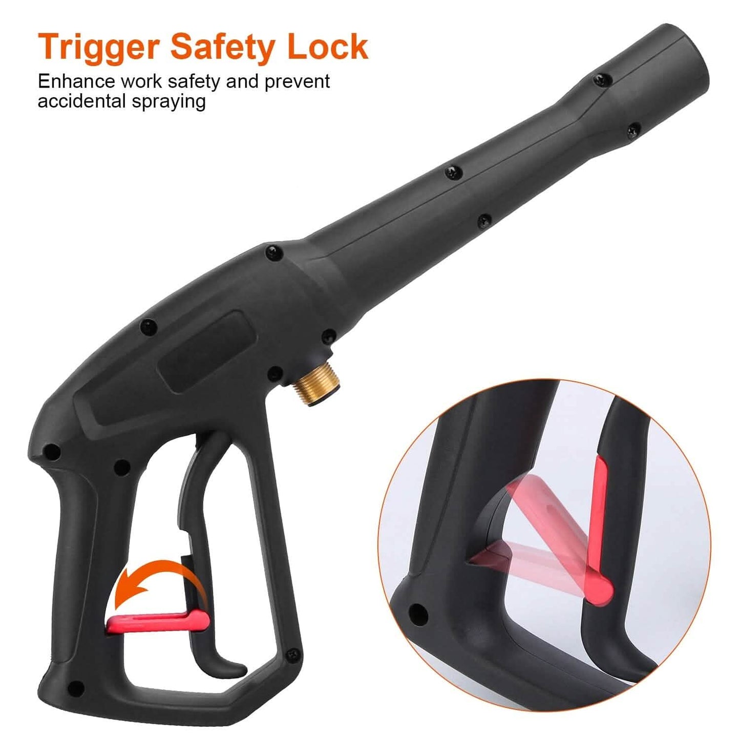 3000PSI Pressure Washer Gun Car Foam Sprayer with Jet Wand 5 Nozzle Tips M22-14 Connector