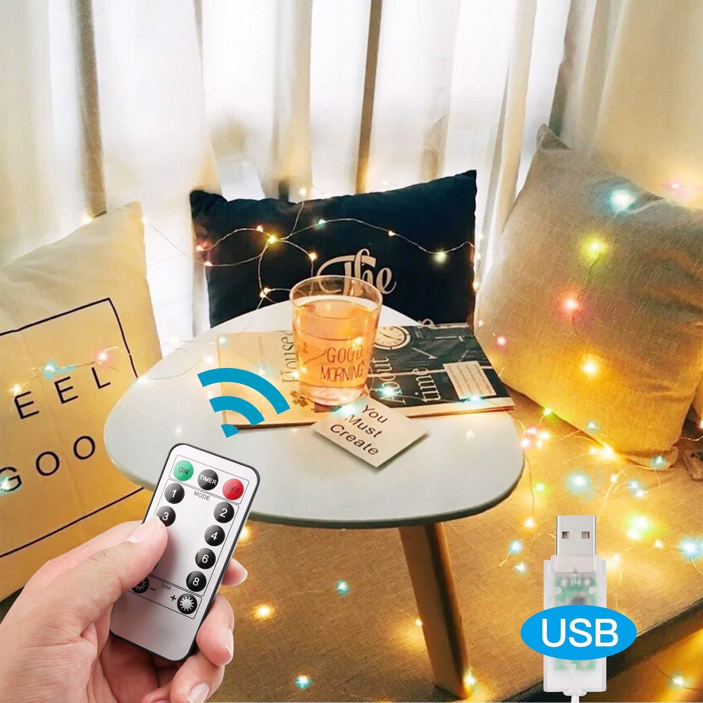 300LED USB RGB Color Waterproof String Lights with Remote Control
