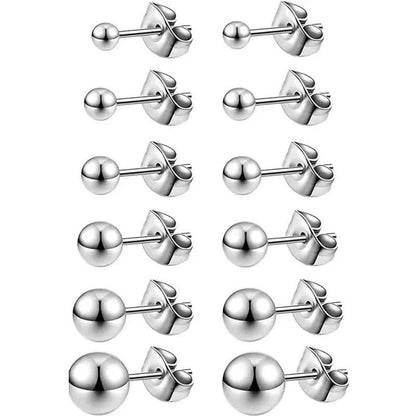Stainless Steel Hypoallergenic Ball Shaped Stud Earrings