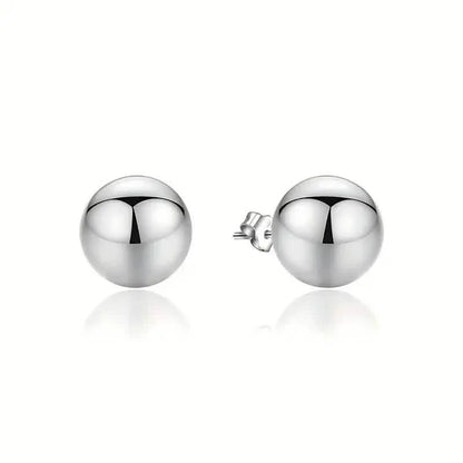 Stainless Steel Hypoallergenic Ball Shaped Stud Earrings