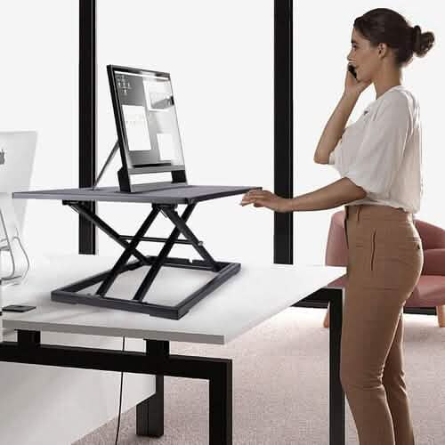 32" Height Adjustable Stand Up Desk Converter Gas Spring Desk Riser Converter Sit to Stand