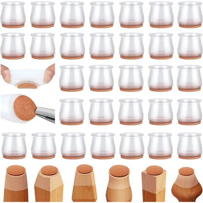 32-Piece: Clear Chair Leg Floor Protectors