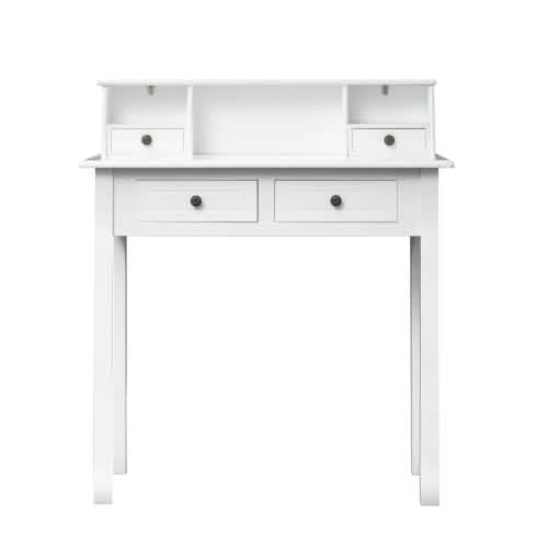 32" Wooden Secretary Desk Bedroom Small Dresser with 4 Storage Drawers