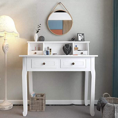 32" Wooden Secretary Desk Bedroom Small Dresser with 4 Storage Drawers