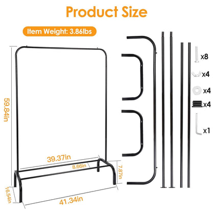 33Lbs Loading Garment Racks Freestanding with Bottom Shelf