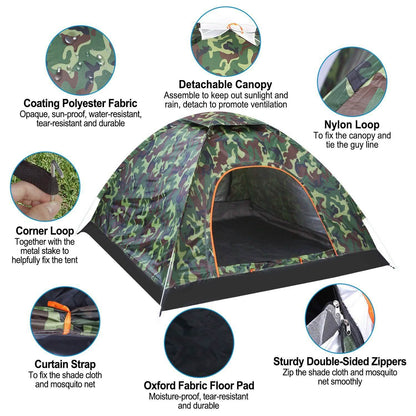3/4 Person Instant Pop Up Dome Tent