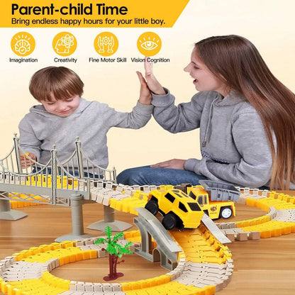 340-Piece: Construction Race Track Toy Set