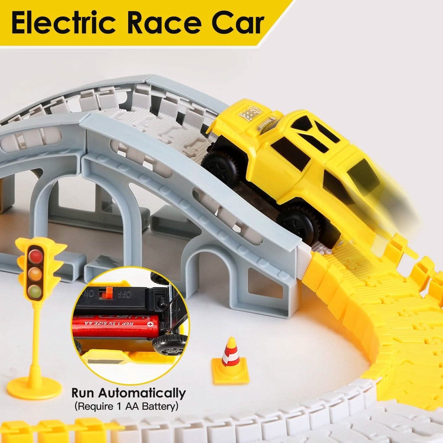 340-Piece: Construction Race Track Toy Set