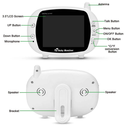 3.5" Audio Video Baby Monitor Wireless Digital Camera Night Vision Safety Viewer