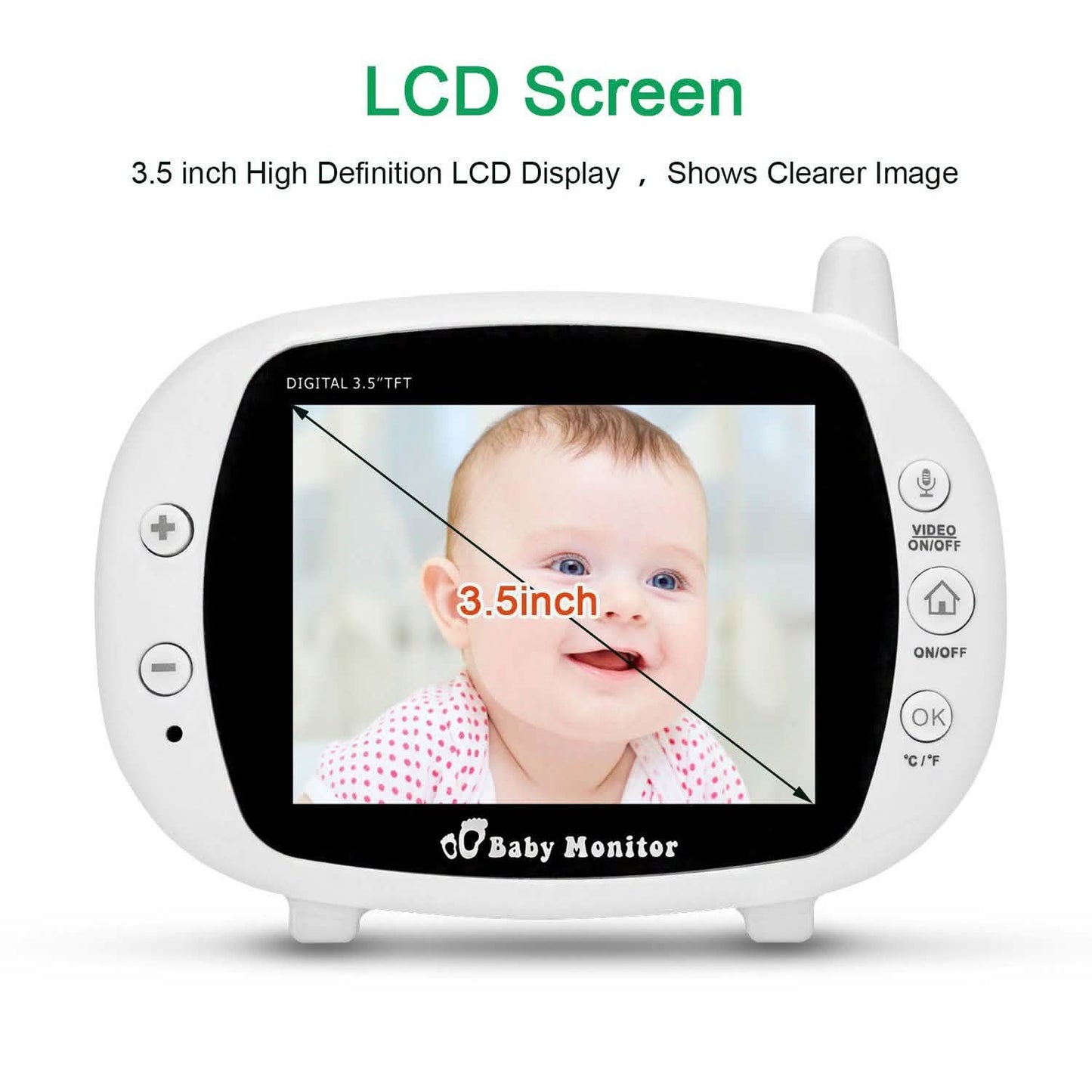 3.5" Audio Video Baby Monitor Wireless Digital Camera Night Vision Safety Viewer