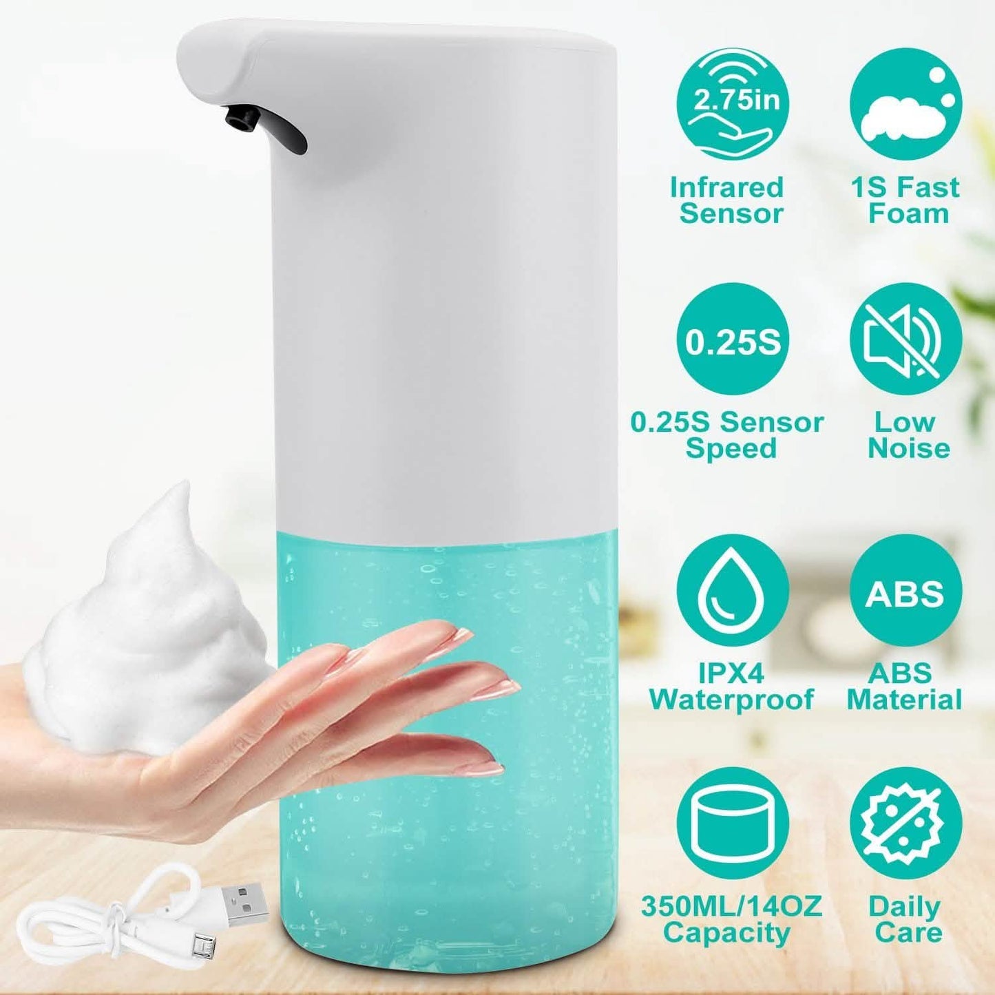 350 ML/14 Oz Automatic Foam Soap Dispenser