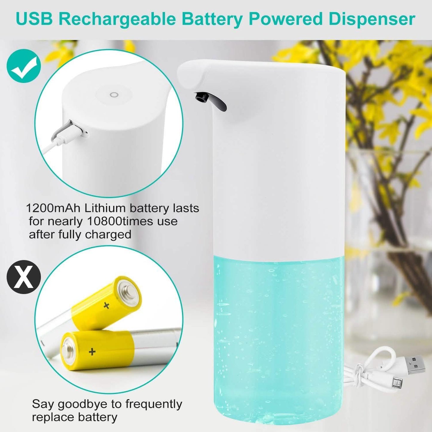 350 ML/14 Oz Automatic Foam Soap Dispenser