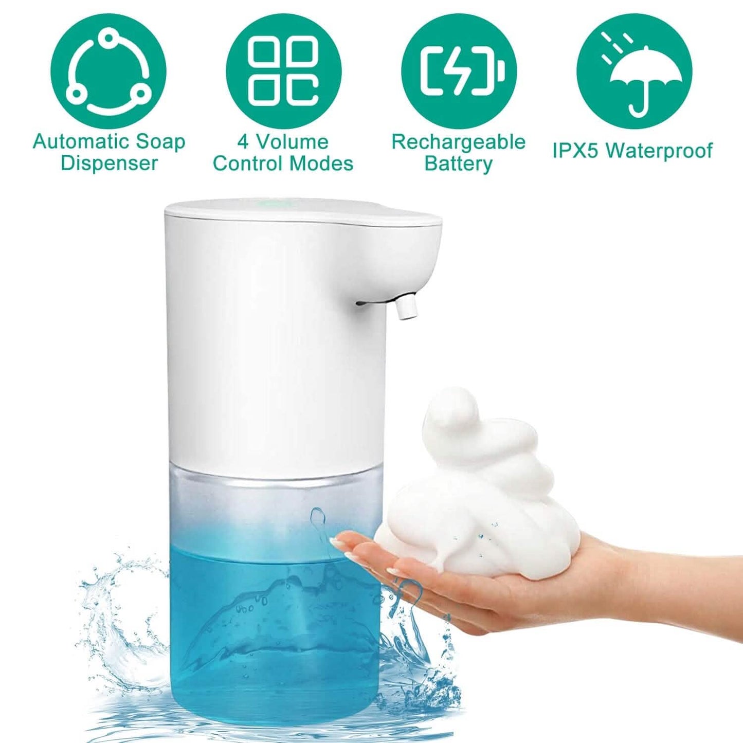 350ml Automatic Foam Soap Dispenser Rechargeable Touchless