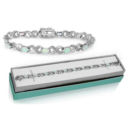 3.55 CTW Genuine Opal "X's and O's" Opal Bracelet By MUIBLU Gems
