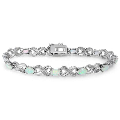3.55 CTW Genuine Opal "X's and O's" Opal Bracelet By MUIBLU Gems