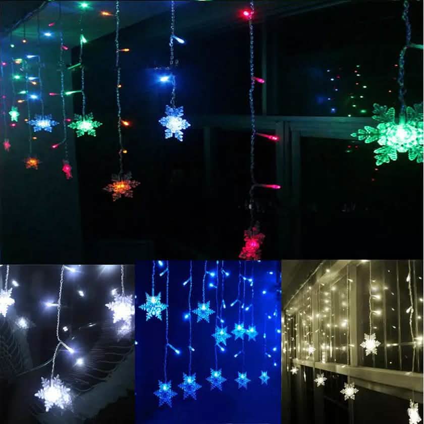 3.5M 96LED Snowflake String Curtain Lights