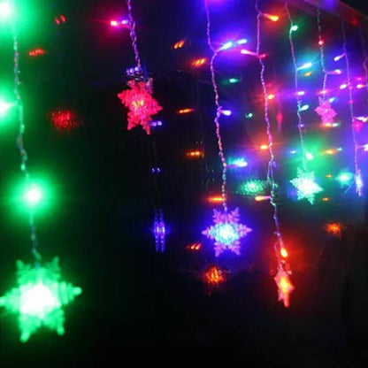 3.5M 96LED Snowflake String Curtain Lights