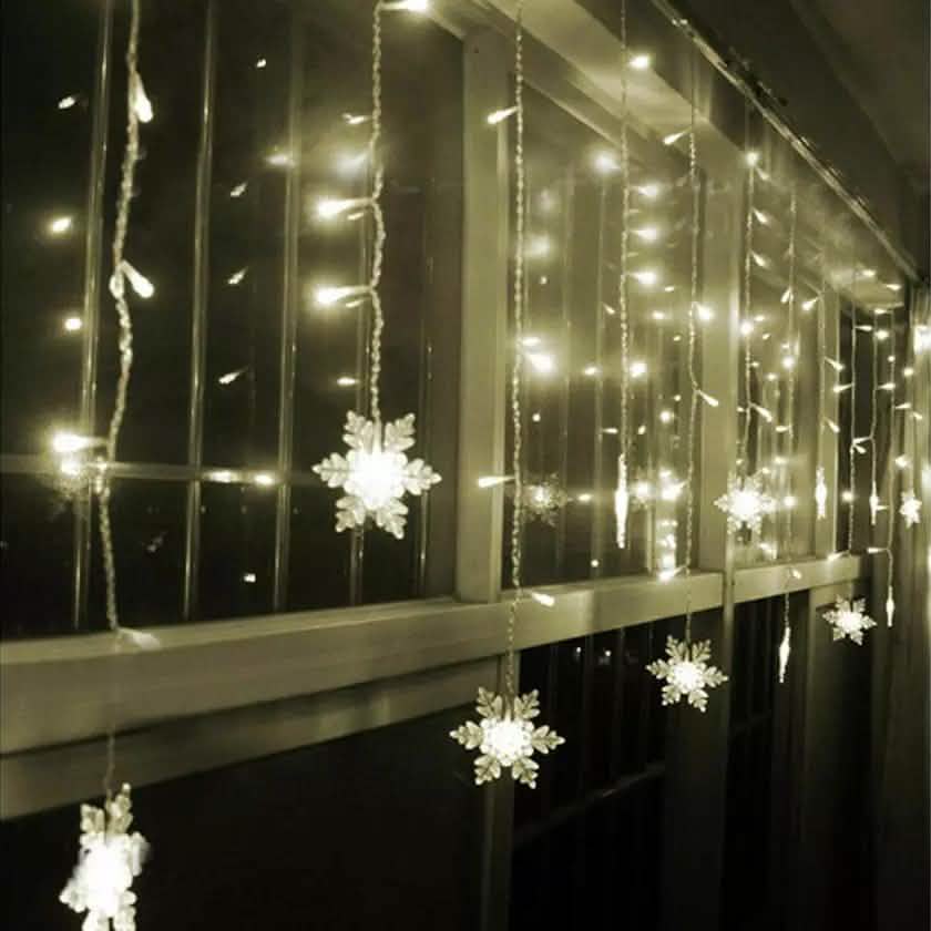 3.5M 96LED Snowflake String Curtain Lights