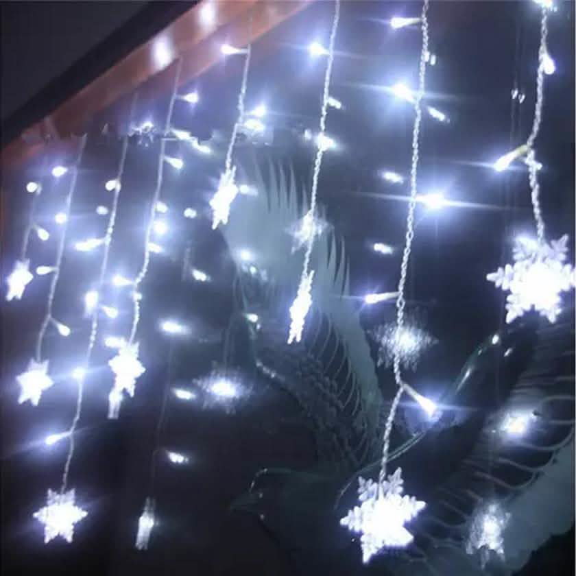 3.5M 96LED Snowflake String Curtain Lights