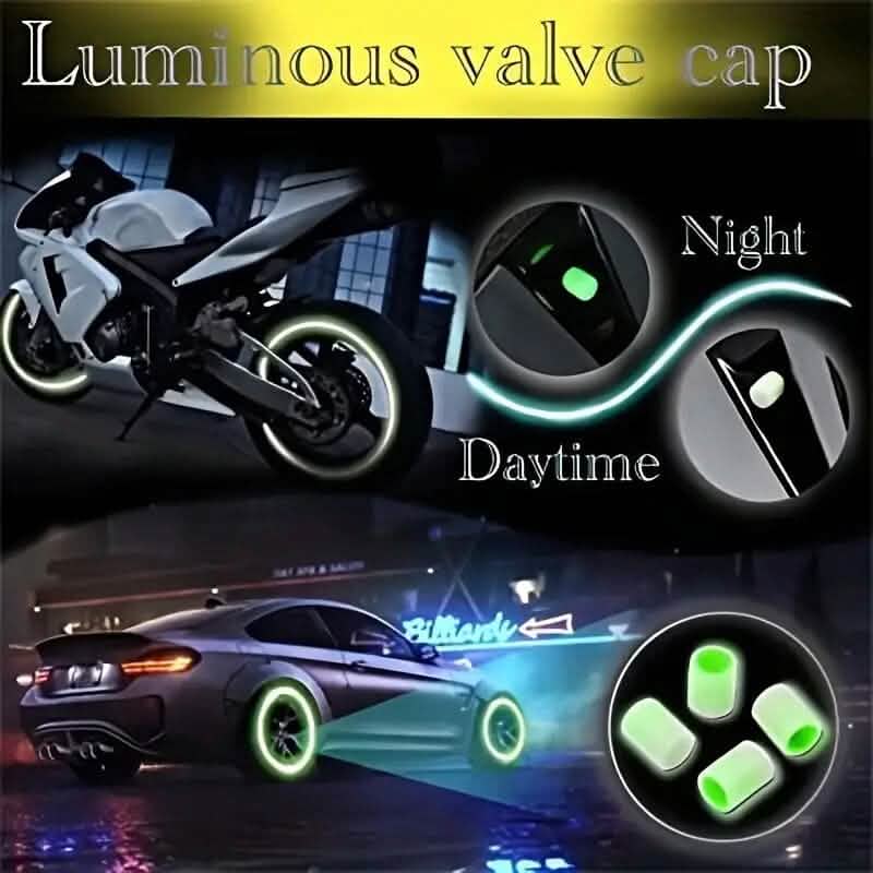 36-Pieces: Glow-in-the-Dark Car Tire Valve Cap Set