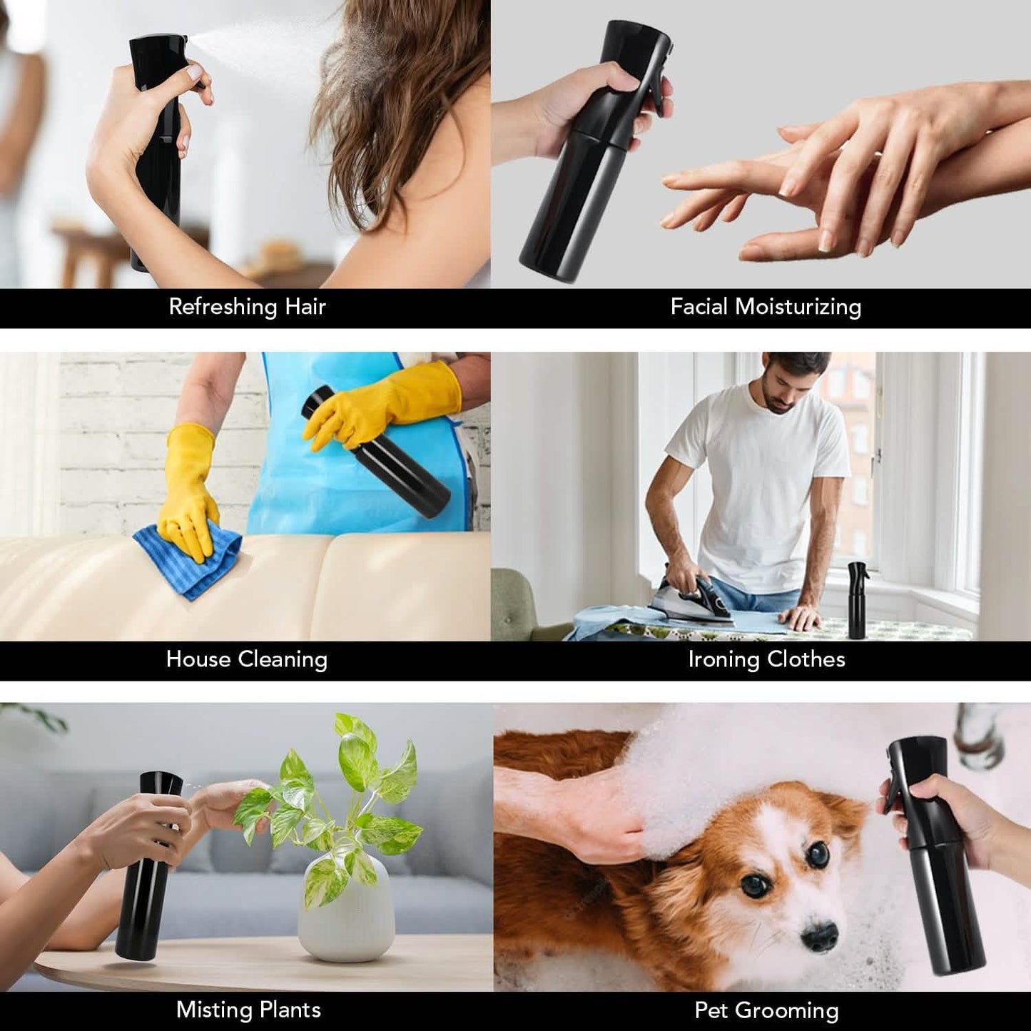 360 Continuous Hair Water Ultra Fine Mister Spray Bottle