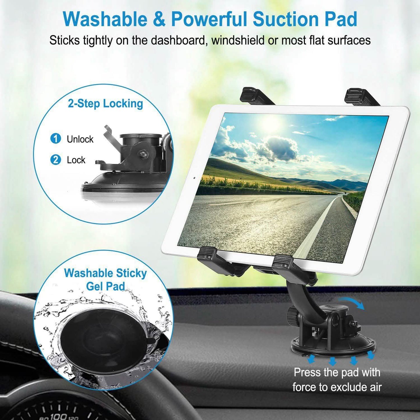 360° Car Windshield Tablet Mount