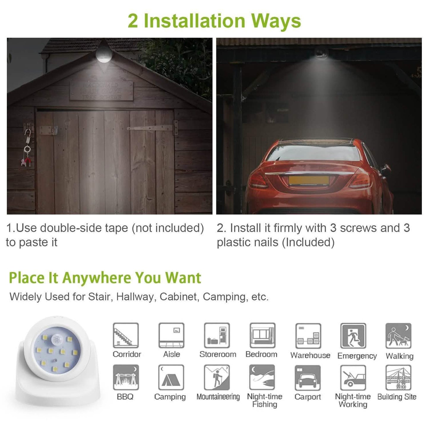360¬∞ LED Light Sensor Cordless Night Lamps
