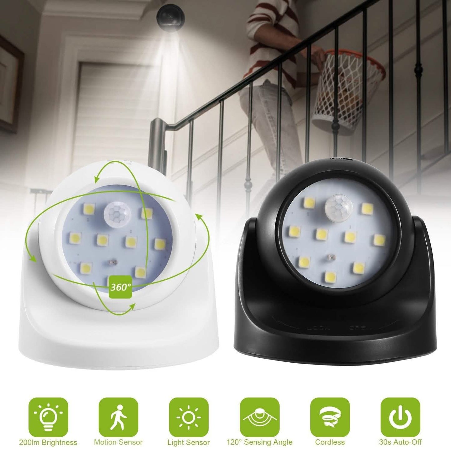360¬∞ LED Light Sensor Cordless Night Lamps