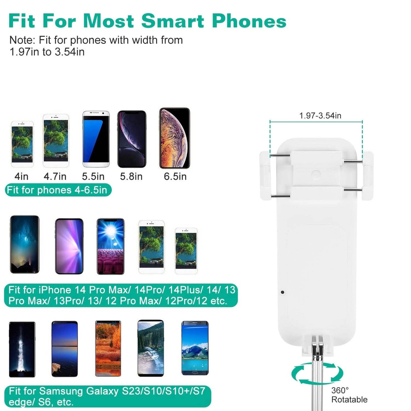 360° Rotatable Extendable Selfie Stand Phone Holder