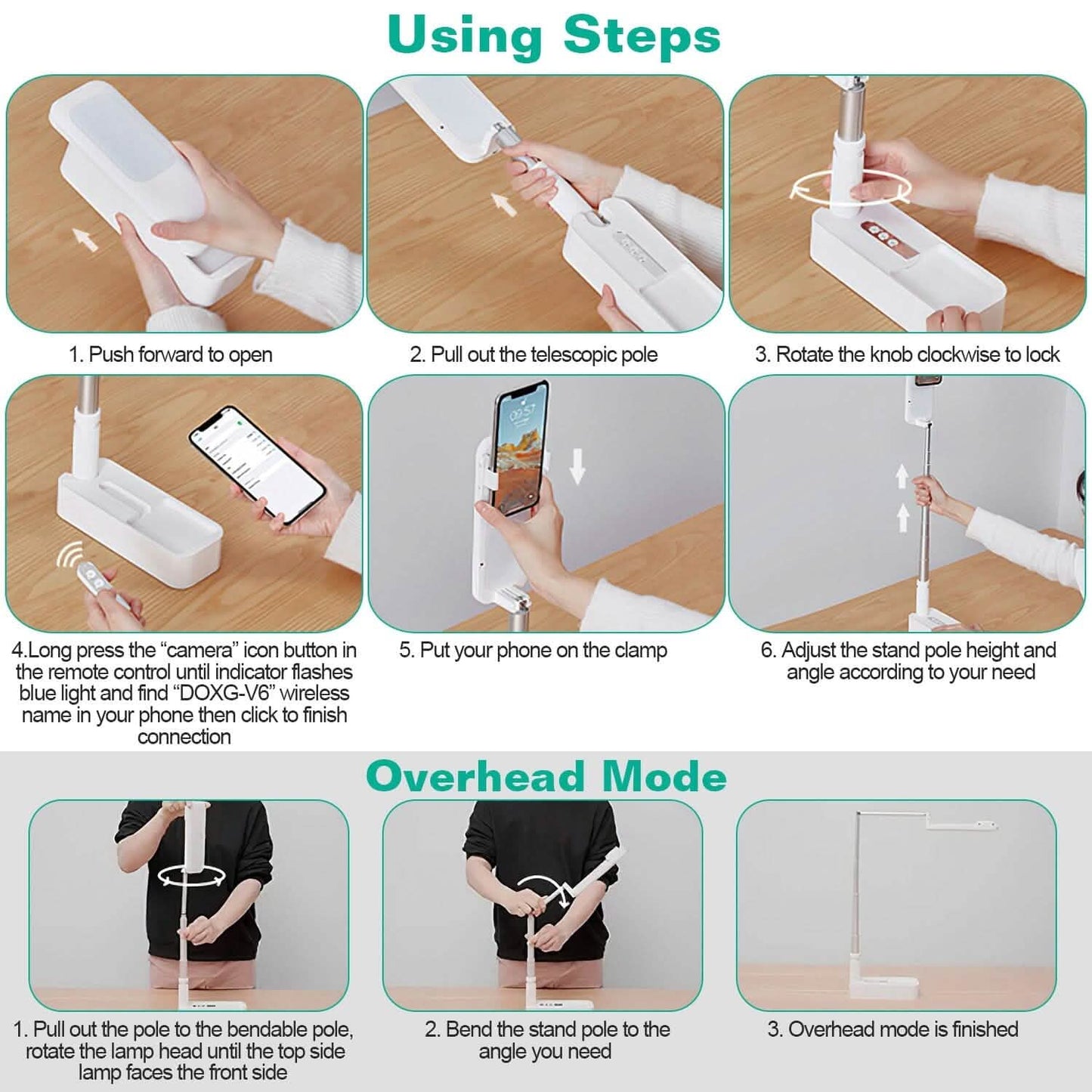 360° Rotatable Extendable Selfie Stand Phone Holder