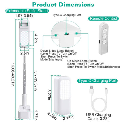 360° Rotatable Extendable Selfie Stand Phone Holder
