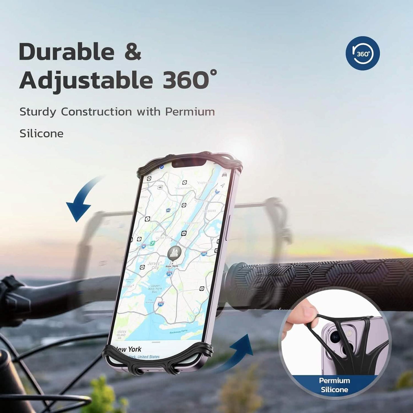 360° Rotatable Waterproof Bike Phone Mount