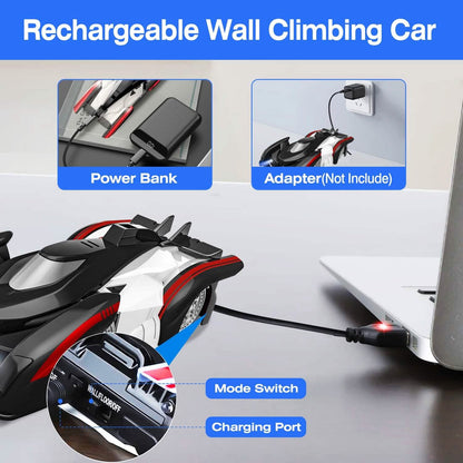 360¬∞ Rotating Electric Wall Climbing Remote Control Dual Mode Car