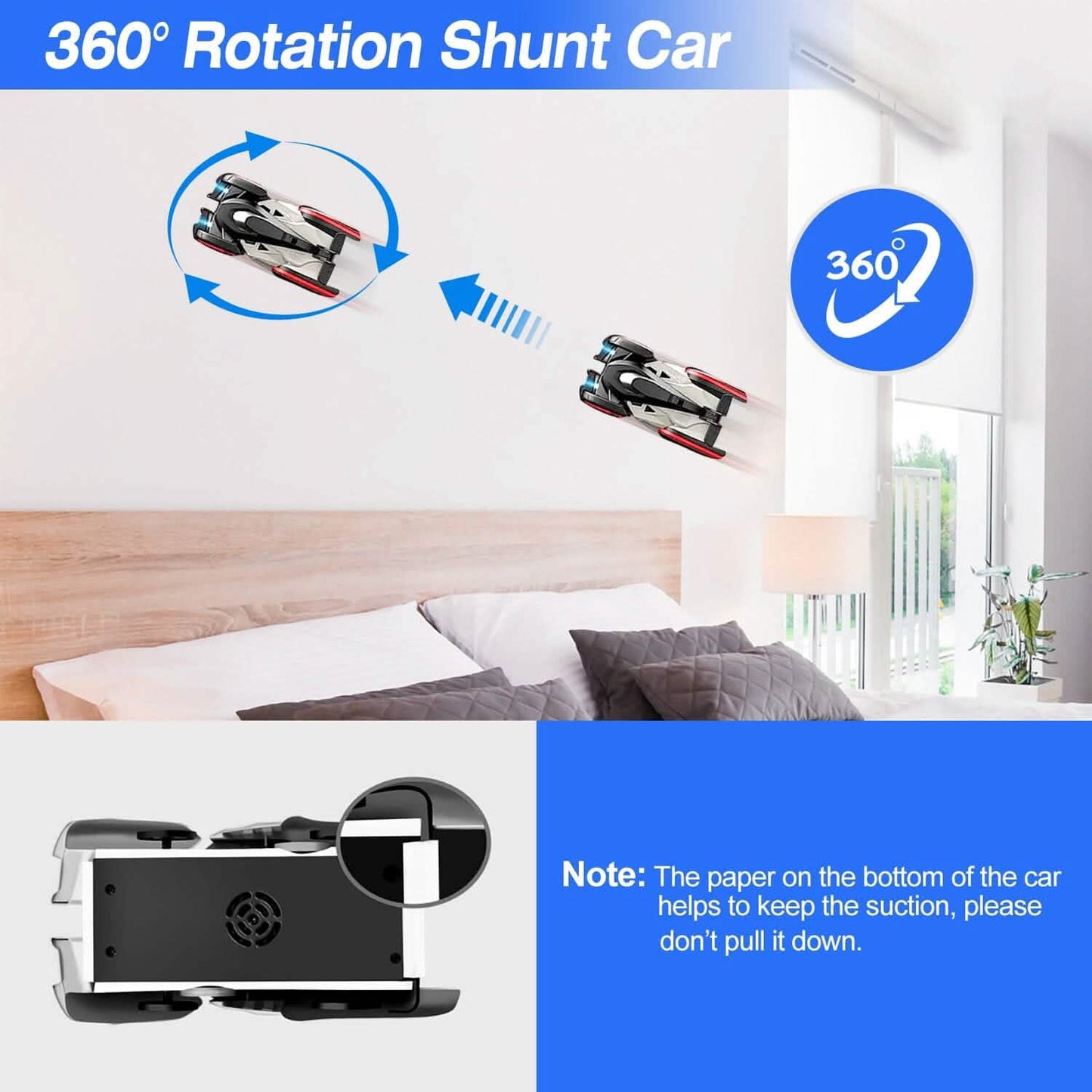360¬∞ Rotating Electric Wall Climbing Remote Control Dual Mode Car