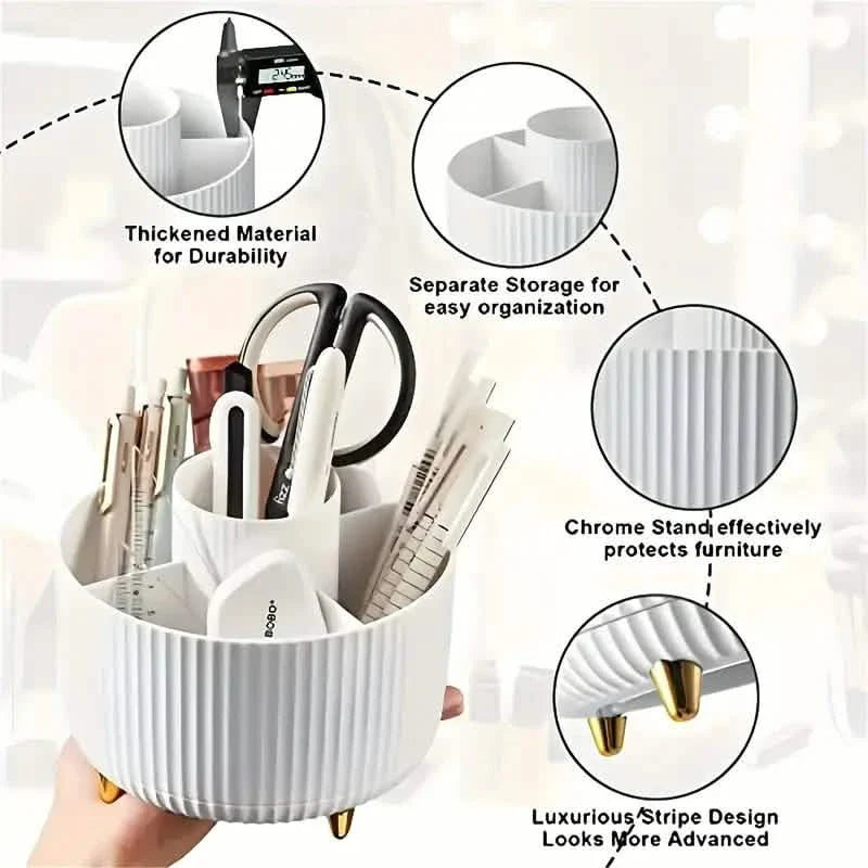 360° Rotating Makeup Organizer Holder for Brushes, Lipsticks, Skin Care & More