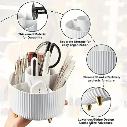 360° Rotating Makeup Organizer Holder for Brushes, Lipsticks, Skin Care & More