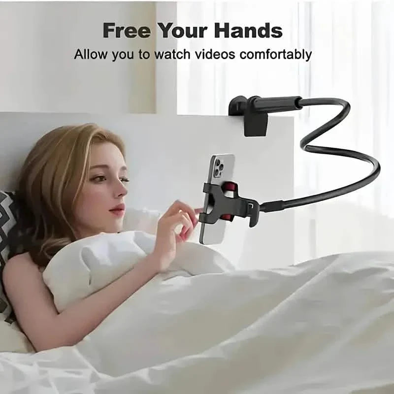 360° Rotating Universal Phone Stand with Flexible Spiral Base for Lazy Browsing